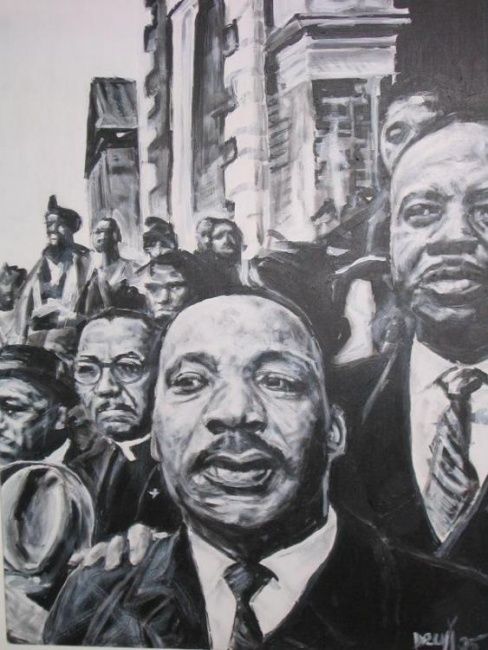 Peinture intitulée "mlk" par Erwan Deuff, Œuvre d'art originale