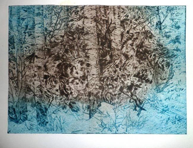 Wild horses to the forest 印花与版画, 6.3x8.7 in