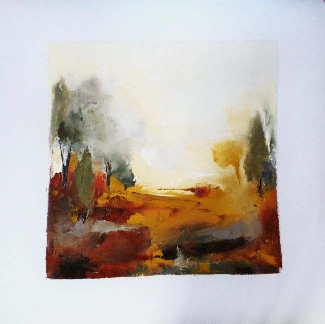 Peinture intitulée "Automne dans le Vex…" par Catherine Kret, Œuvre d'art originale