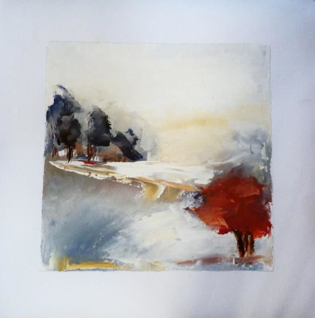 Peinture intitulée "Paysage d'Hiver" par Catherine Kret, Œuvre d'art originale
