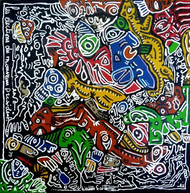 Peinture intitulée "Old time" par Walter Scott, Œuvre d'art originale, Acrylique