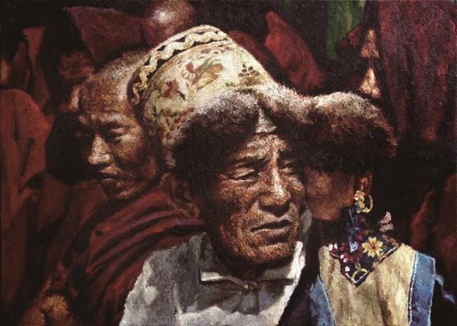 Schilderij getiteld "The Liturgy, origin…" door Jin Ming Li, Origineel Kunstwerk