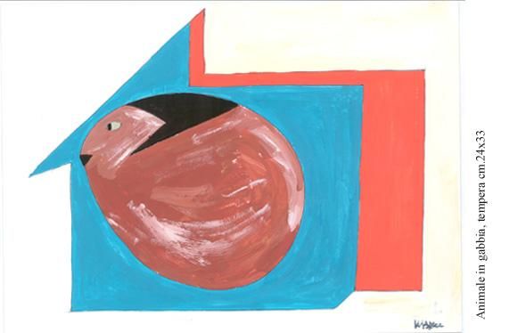 Painting titled "Animale in gabbia" by Marcello Aprea, Original Artwork
