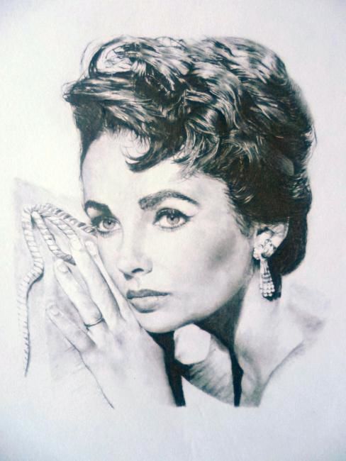ELIZABETH TAYLOR    絵 Elizabeth Taylor 2.Jpg, Drawing by Loaded88 | ArtMajeur