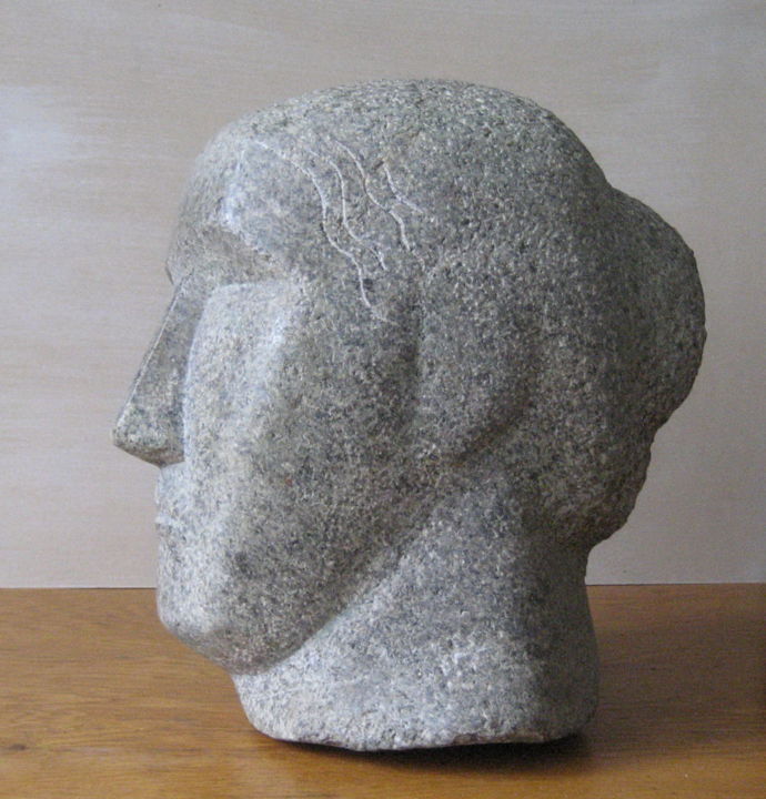 Scultura intitolato "granite portrait" da Vasyl, Opera d'arte originale