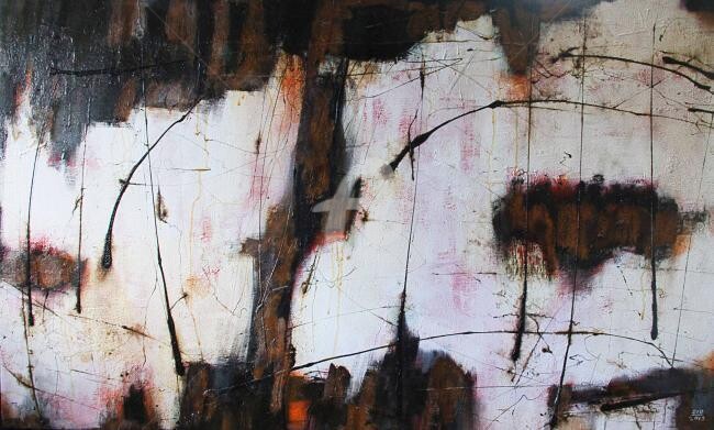 Painting titled "Fire Within II" by Sio Montera, Original Artwork, Oil
