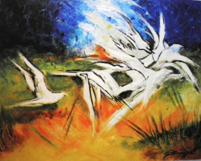 Painting titled "Il volo" by Geremia Cocozza, Original Artwork, Other