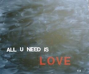 Painting titled "All You Need Is Love" by Elisa Cook Benbassat Bassat, Original Artwork