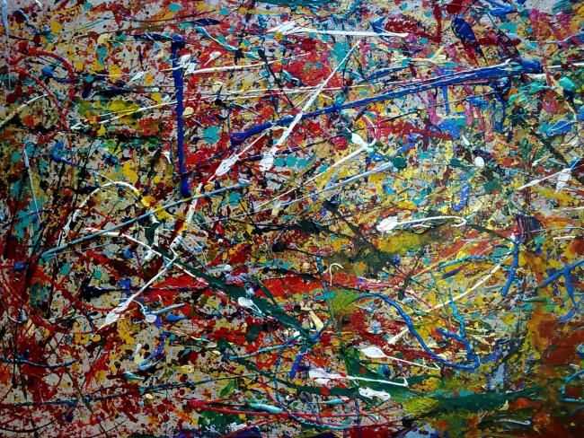 Painting titled "Dripping 1" by Marjane Bensouda, Original Artwork