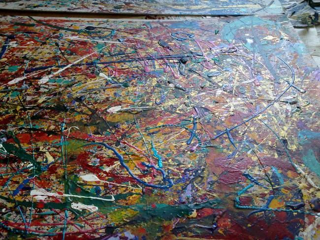 Painting titled "Dripping 1" by Marjane Bensouda, Original Artwork