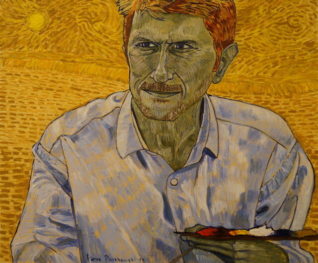 Peinture intitulée "Dutronc vert" par Pierre Paszkowski, Œuvre d'art originale, Huile