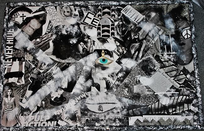 Collages intitulée "See what EYE see" par Gloria Angelica Ybarra, Œuvre d'art originale