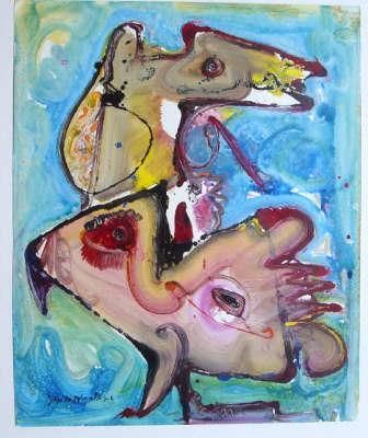 Painting titled "naamloos33.jpg" by Jan Te Wierik, Original Artwork