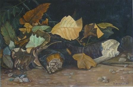 Painting titled "fogliame autunnale…" by Altini, Original Artwork