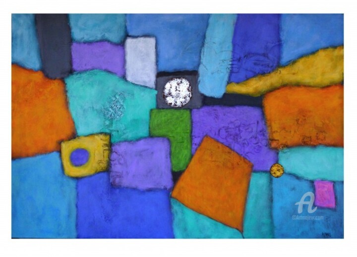 Peinture intitulée "Divine mélodie - Ex…" par Jacqueline Pizano, Œuvre d'art originale, Acrylique Monté sur Châssis en bois