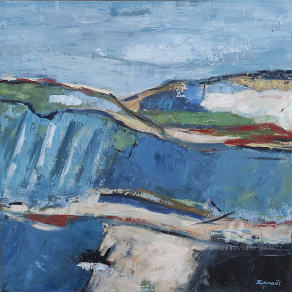 champs en Haute Normandie 绘画, 15.8x15.8 in