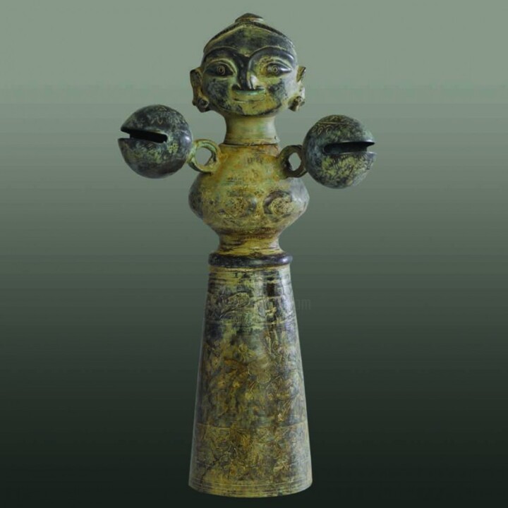 Sculpture titled "mother godess" by Neeraj Gupta, Original Artwork, Metals