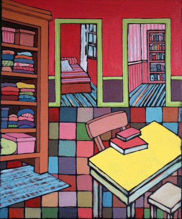 제목이 "Intérieur table jau…"인 미술작품 Delphine Mabed로, 원작, 기름