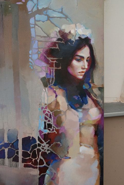 Painting titled "Mi budem skitatsa m…" by Julia Kulgayeva, Original Artwork