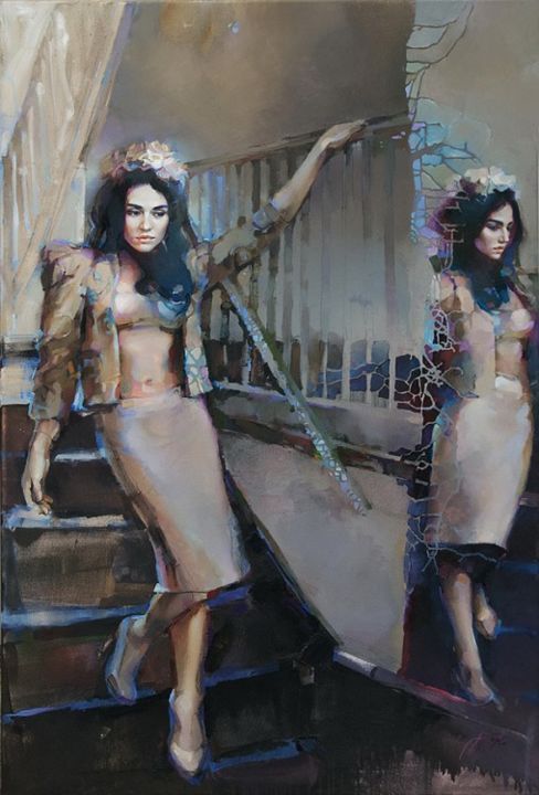 Painting titled "Mi budem skitatsa m…" by Julia Kulgayeva, Original Artwork