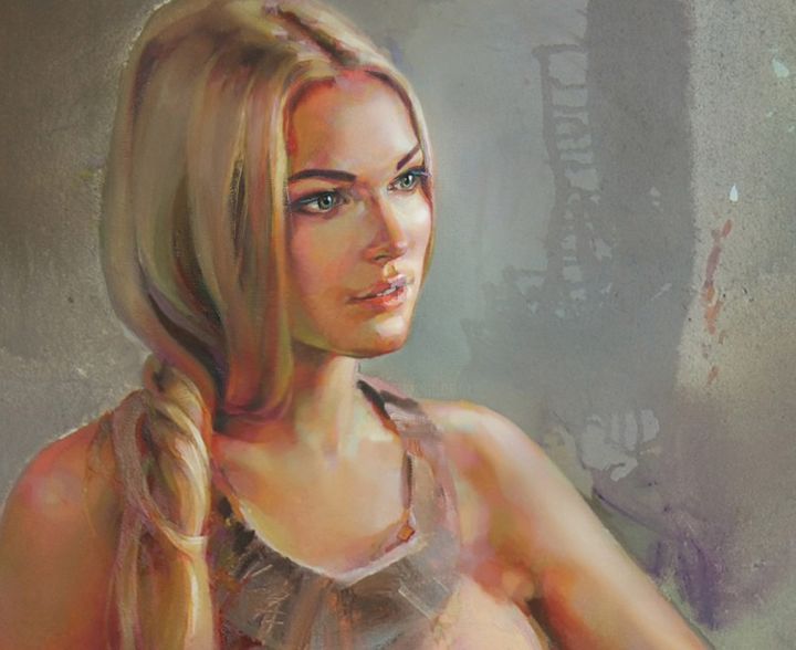 Painting titled "Warm twilight" by Julia Kulgayeva, Original Artwork