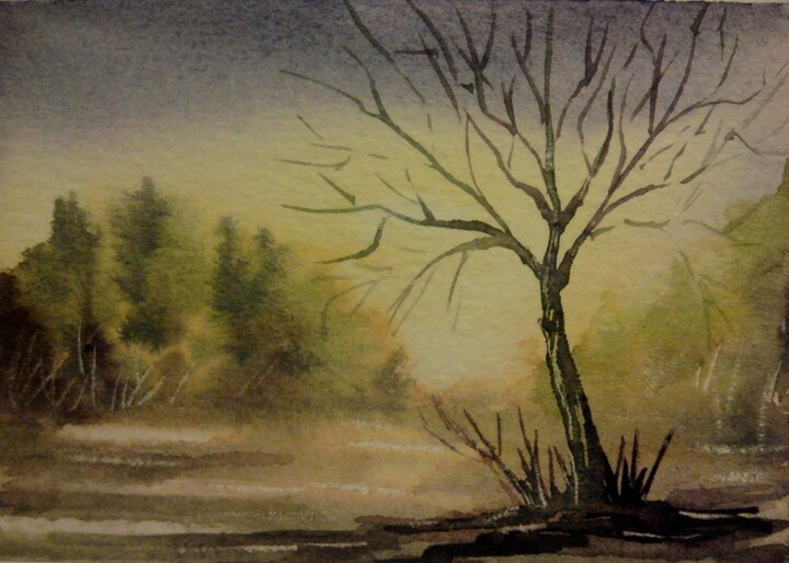 Painting titled "IL SOLITARIO" by Catia Biso, Original Artwork, Other
