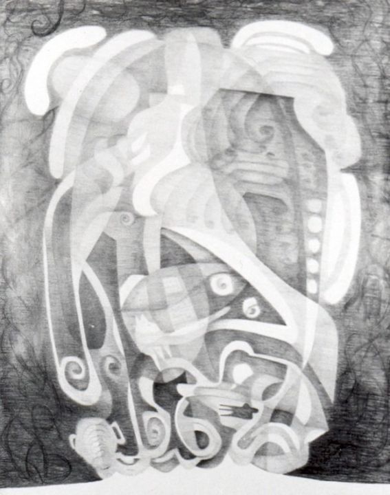 Drawing titled "Shiv Shakti -X" by Manju Narain, Original Artwork