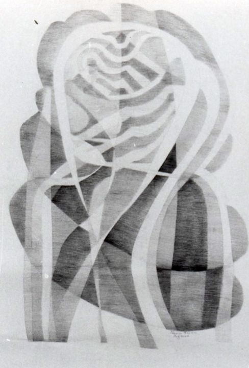 Drawing titled "Shiv Shakti -III" by Manju Narain, Original Artwork