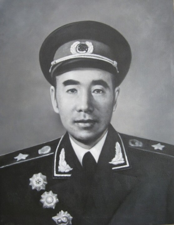 Malerei mit dem Titel "杨国祥油画中国十大元帅林彪肖像" von Yang Guo Xiang, Original-Kunstwerk