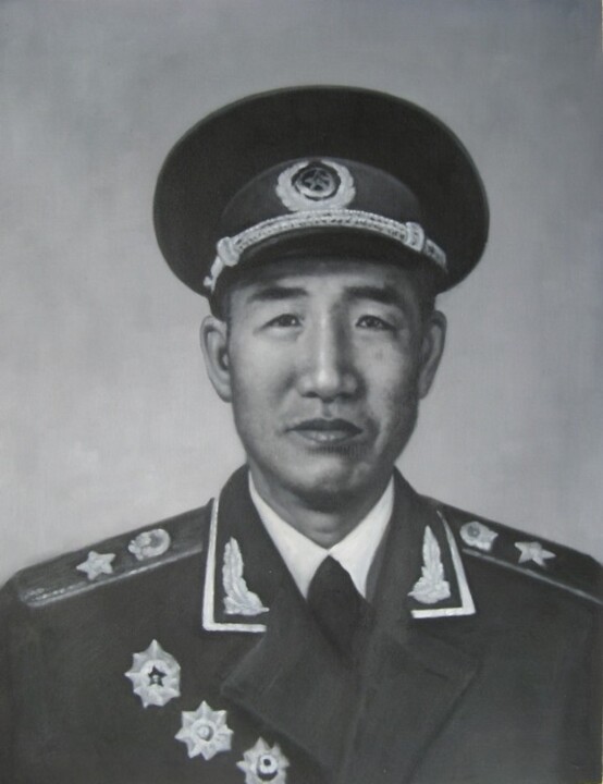 Ζωγραφική με τίτλο "杨国祥油画中国十大元帅徐向前肖像" από 杨 国祥, Αυθεντικά έργα τέχνης, Λάδι