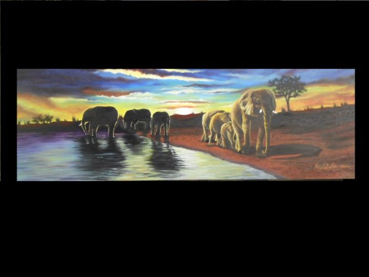 Peinture intitulée "MATRIARCH" par Malinda Crafford, Œuvre d'art originale, Huile Monté sur Châssis en bois