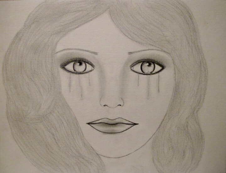 The Tears of the Doll, portrait 图画, 9.5x12.6 in