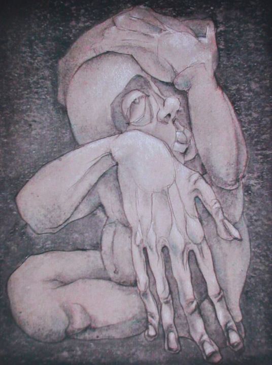 Painting titled "mozart" by Bubon, Original Artwork, Gouache