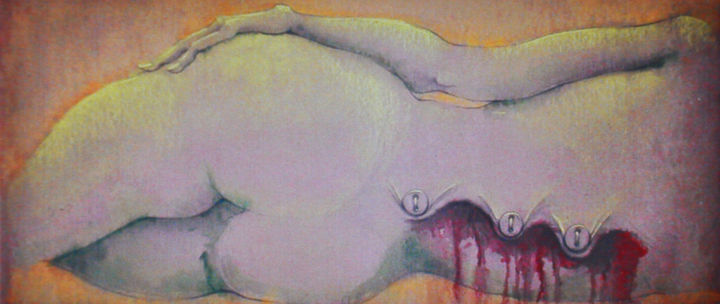 Painting titled "dressed" by Bubon, Original Artwork, Gouache