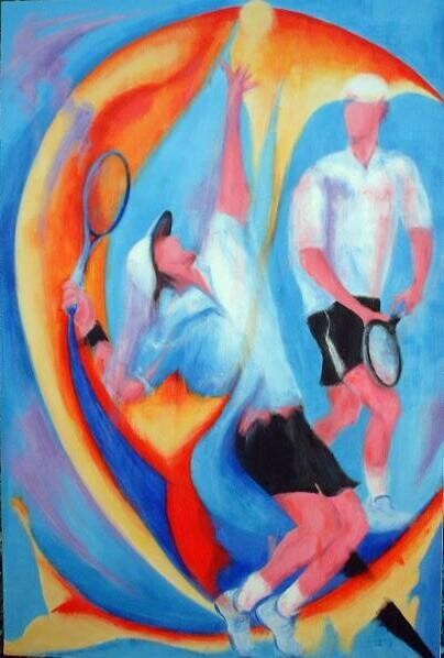 333 Tennismen 绘画, 47.2x31.5 in