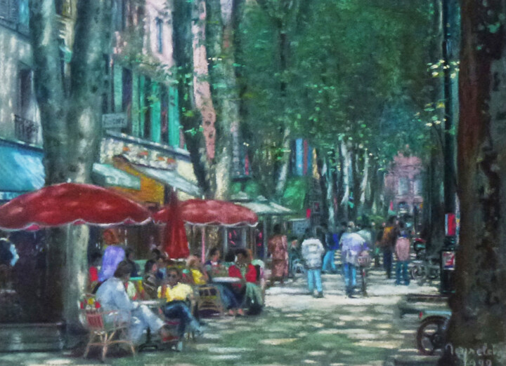Dessin intitulée "Aix en Provence, co…" par Jacques Peyrelevade, Œuvre d'art originale, Pastel