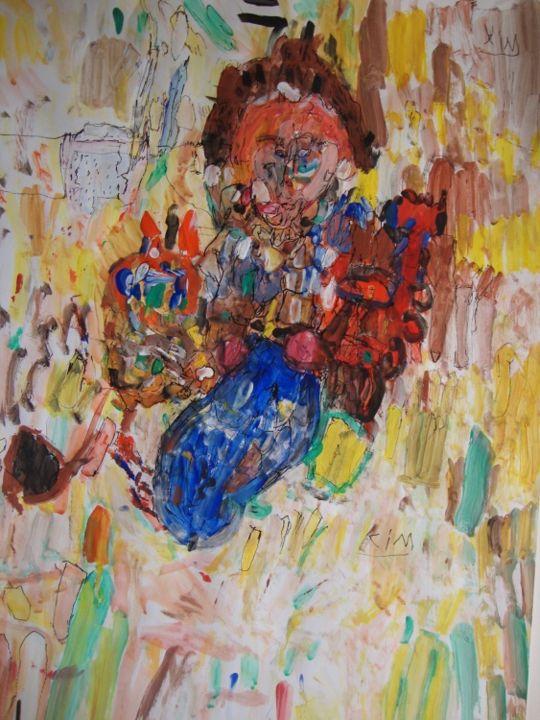 Painting titled "Modigliani" by Kim Nawara, Original Artwork