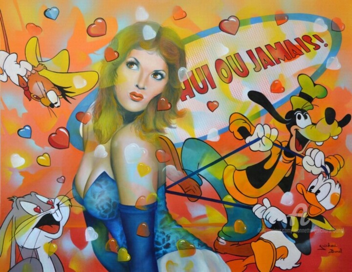 Peinture intitulée "aujourdhuioujamais.…" par Jeannette Guichard-Bunel, Œuvre d'art originale, Huile