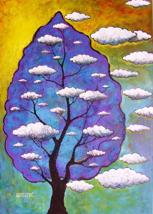 Painting titled "la-fabbrica-delle-n…" by Sticchinain, Original Artwork