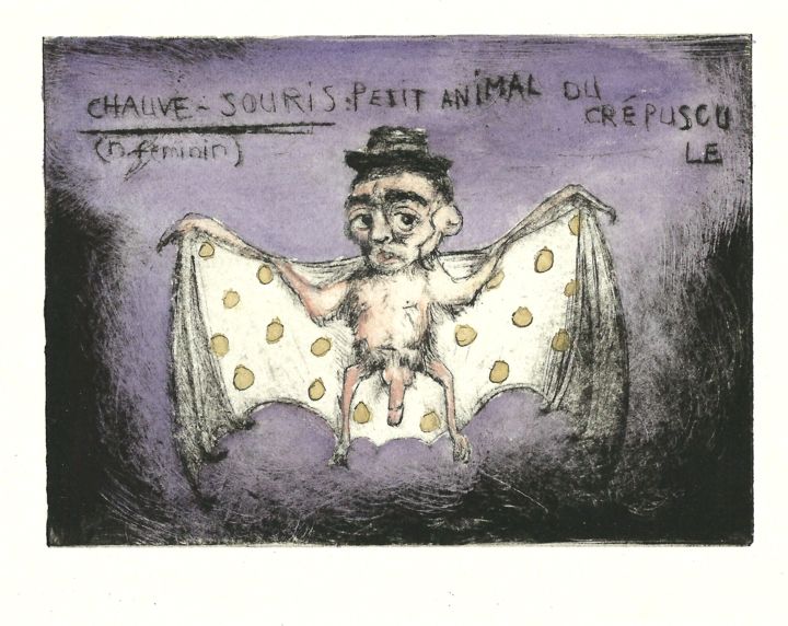 Dessin intitulée "CHAUVE-SOURIS." par Frhégo, Œuvre d'art originale