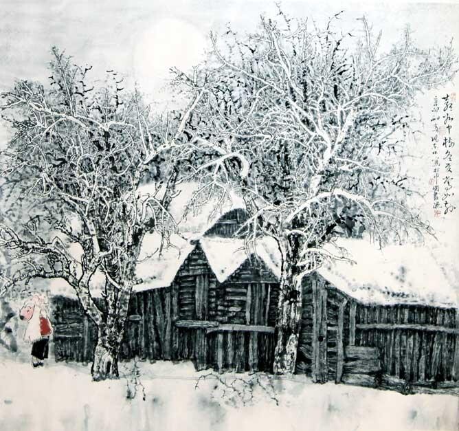 Peinture intitulée "张东林小品人物画:山娃" par Dong Lin Zhang, Œuvre d'art originale, Huile