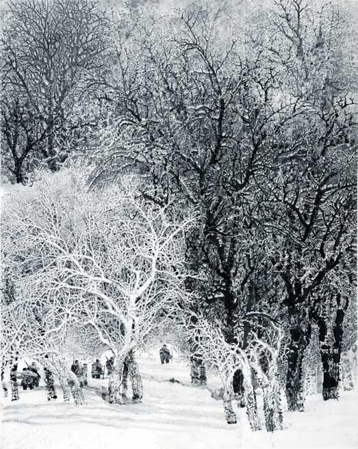 绘画 标题为“张东林密体山水画:关东雪韵” 由东林 张, 原创艺术品, 油