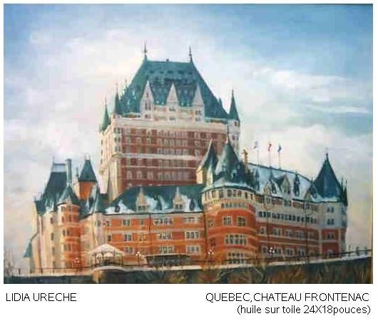 Painting titled "Chateau Frontenac" by Lyria, Original Artwork, Oil