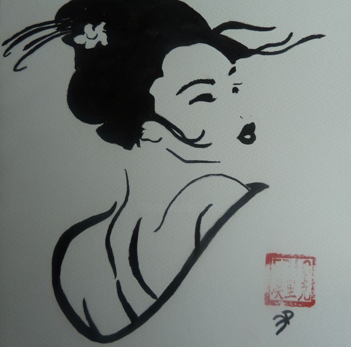 Peinture intitulée "encre de chine2013-…" par Lapiche, Œuvre d'art originale
