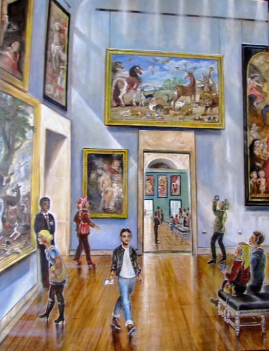 Reflets de Lumière au Musée ( en cours) 绘画, 41.7x31.5 in