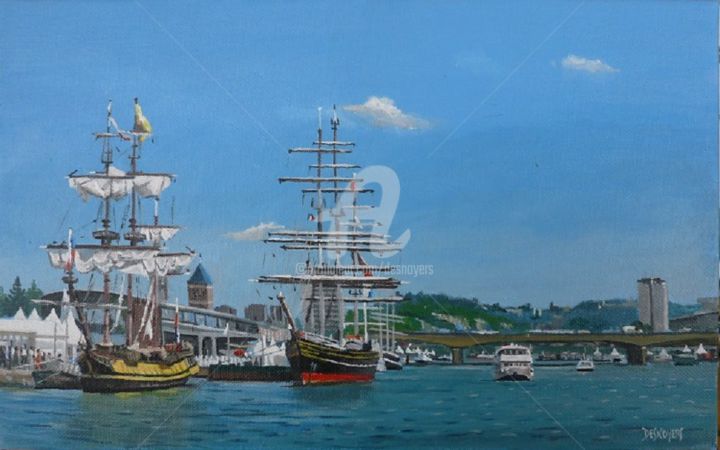 Peinture intitulée "L'Etoile du Roy & l…" par Desnoyers, Œuvre d'art originale, Huile