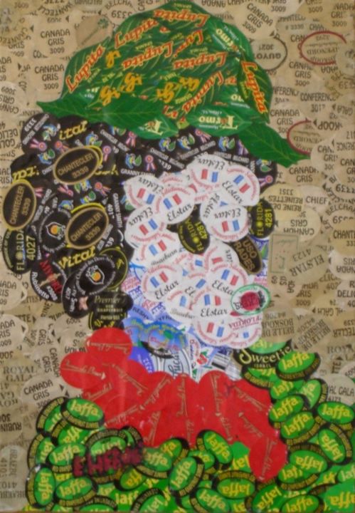 Peinture intitulée "fructus" par Evelyne Hervé, Œuvre d'art originale, Huile