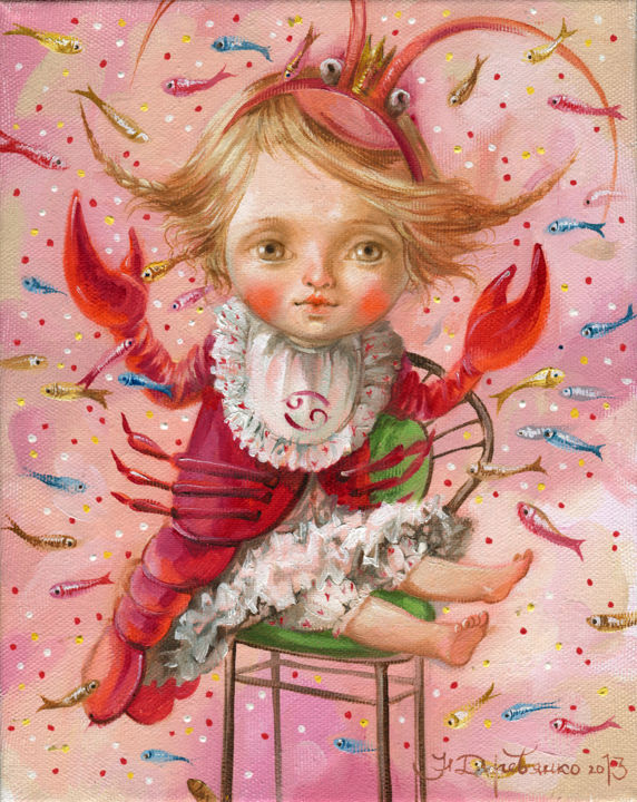 Painting titled "Принцесса, холст/ма…" by Natalia Derevianko, Original Artwork