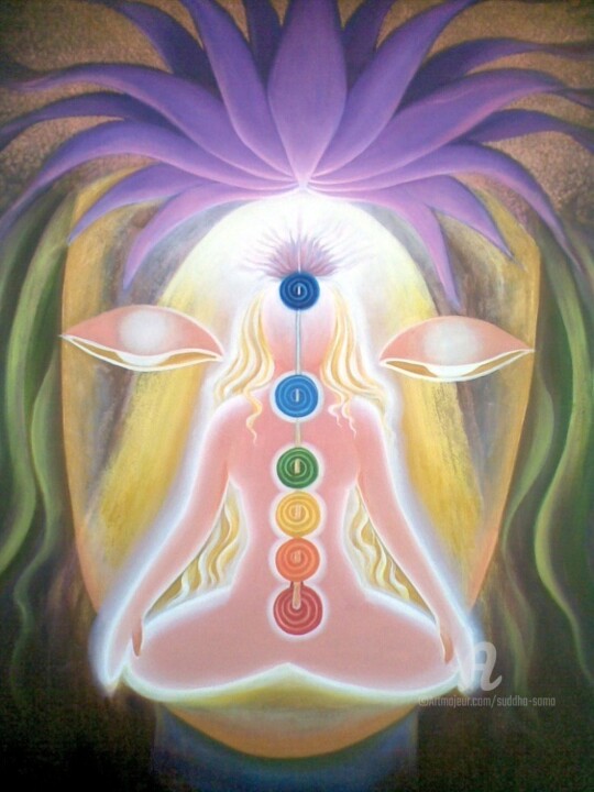 Painting titled "ENLIGHTENMENT" by Suddha Sama, Original Artwork, Oil