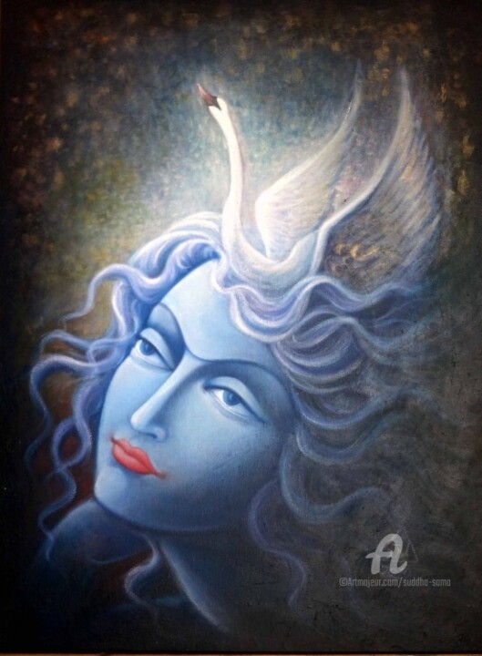 Painting titled "ENLIGHTENMENT" by Suddha Sama, Original Artwork, Oil
